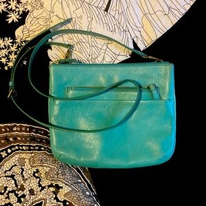 Fossil Leather Purse Cute Turquoise Color 😍